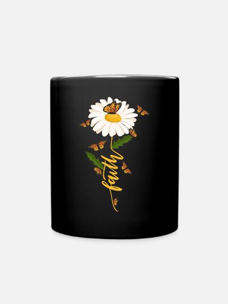 Glaube Gänseblümchen Christliche Gärtnerin - Tasse einfarbig - Schwarz