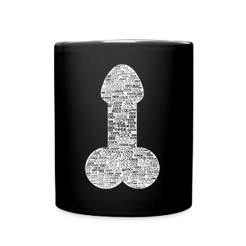 Cock Schwanz Penis hell Mann Geschlecht – CO4 - Tasse einfarbig - Schwarz - Vorne