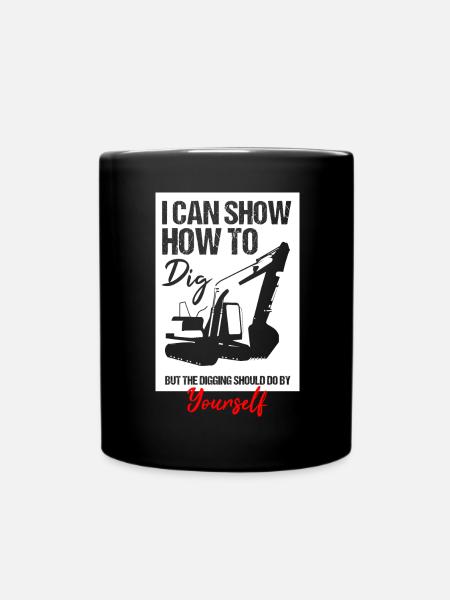 Bagger Design für Baggerfahrer - Tasse einfarbig - Schwarz