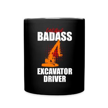 Excavator design for excavator operators - Full Colour Mug - black - Front