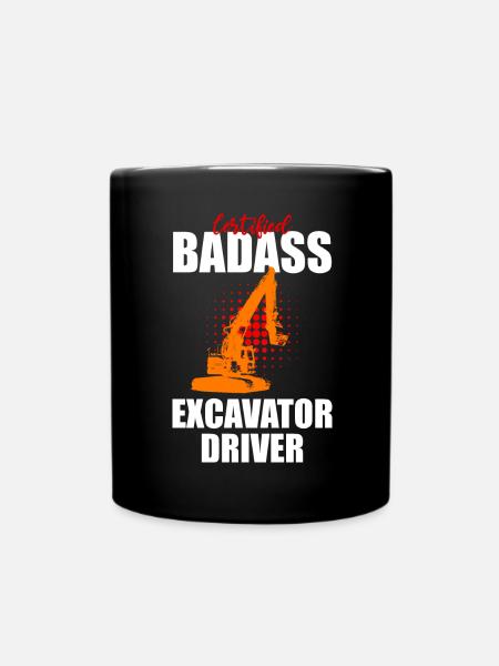Bagger Design für Baggerfahrer - Tasse einfarbig - Schwarz