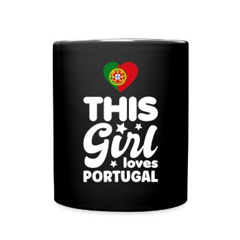 Portugal Flag Heart Portuguese Flag - Full Colour Mug - black - Front
