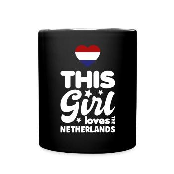 Niederlande Flagge Holland Niederländische Fahne - Tasse einfarbig - Schwarz - Vorne