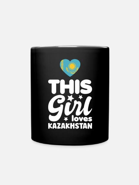 Kasachstan Flagge Kasachstan Fahne Kazakhstan - Tasse einfarbig - Schwarz