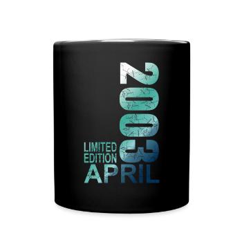 Limited Edition 20th birthday 2003 April born - Full Colour Mug - black - Front