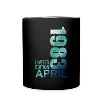 Limited Edition 40th birthday 1983 April born - Full Colour Mug - black - Front