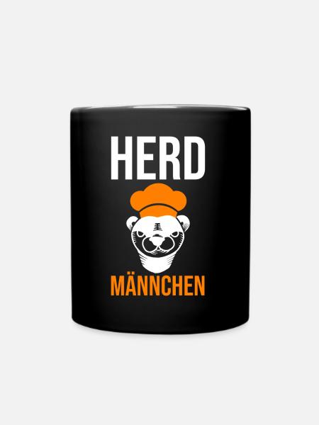 Herdmännchen Koch Kochschürze Hobbykoch Küche - Tasse einfarbig - Schwarz