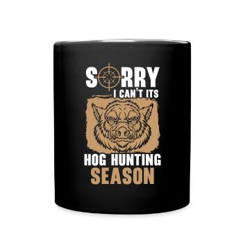 Désolé, je ne peux pas, c’est de la chasse au cochon - Mug uni - noir - Devant
