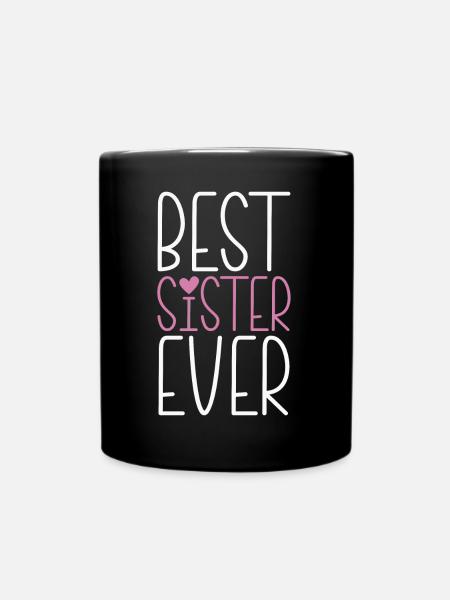Beste Schwester - Tasse einfarbig - Schwarz
