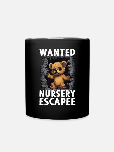 Ours en peluche en fuite Teddy Wanted Nursery Escap - Mug uni - noir