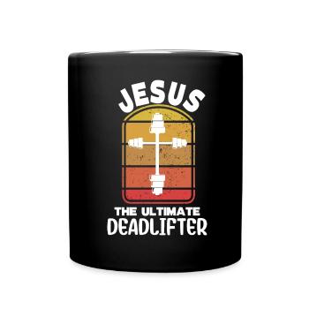 Jésus L’ultime soulevé de terre rétro Jésus - Mug uni - noir - Devant