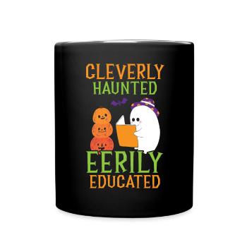 Clever ghostly characters Scary educated teacher H - Full Colour Mug - black - Front