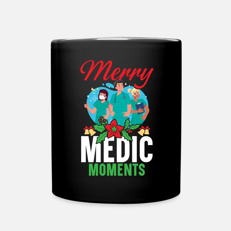Merry Medic Moments Krankenschwester Weihnachten - Tasse einfarbig - Schwarz