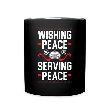 Vœux Paix Servir Paix Père Noël Police Weihn - Mug uni - noir - Devant