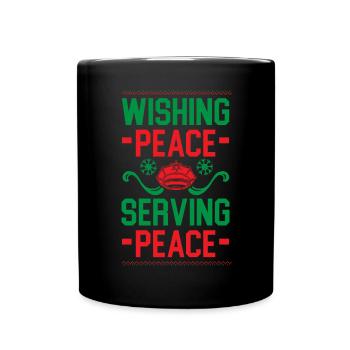 Vœux de paix au service de la paix Santa Poli - Mug uni - noir - Devant