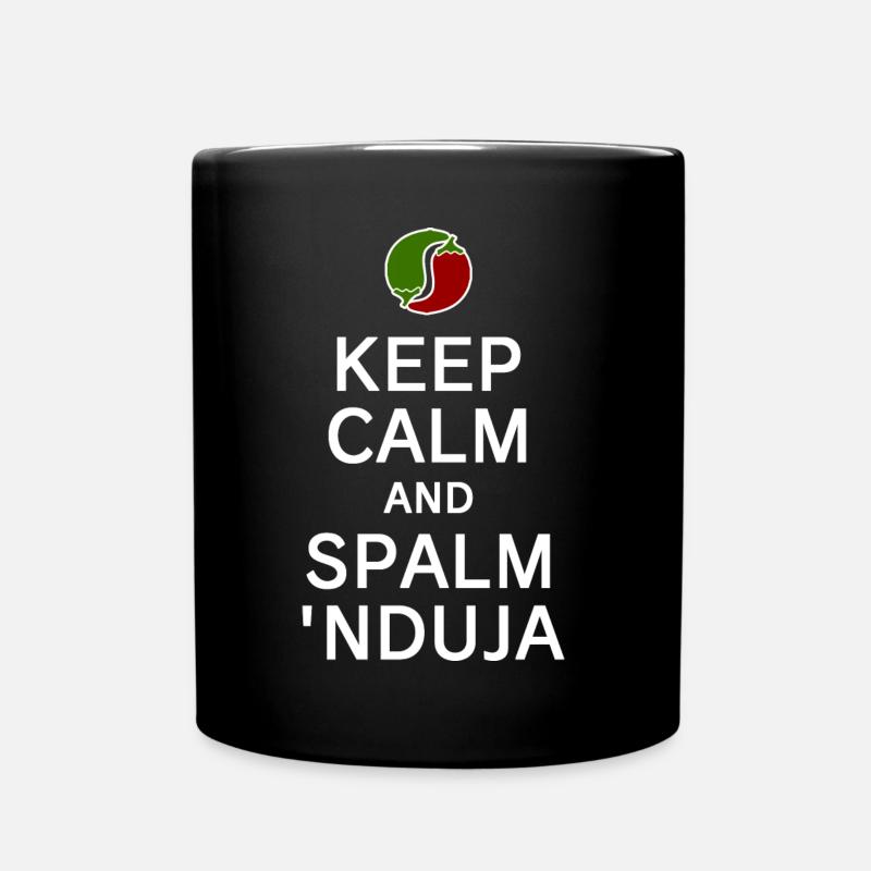 keep calm and spalm nduja - Tazza monocolore - nero