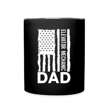Elevator Inspector Elevator Mechanic Dad USA - Full Colour Mug - black - Front