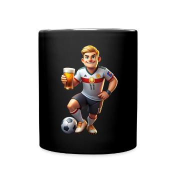 Football Hero: Youthful Dynamism in a Portrait of the Champion - Full Colour Mug - black - Front