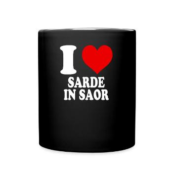 I Love Sarde in Saor Heart Funny Witty - Full Colour Mug - black - Front