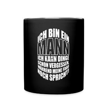Geschenkidee Mann Freund Partner Vater - Tasse einfarbig - Schwarz - Vorne