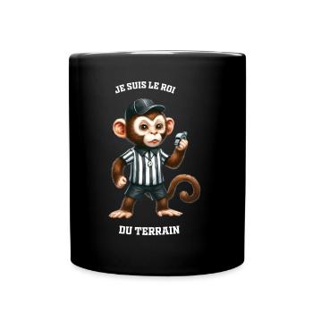 Singe Arbitre - je suis le roi du terrain - Mug uni - noir - Devant
