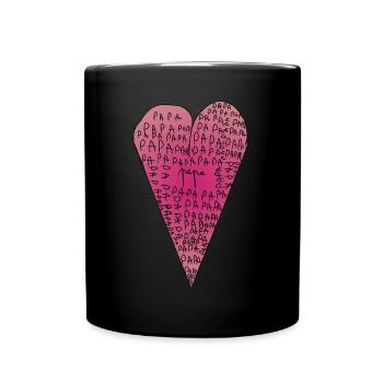 Papa coeur - Mug uni - noir - Devant