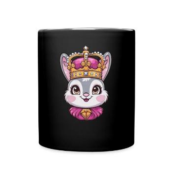 Lapin mignon avec couronne - Mug uni - noir - Devant
