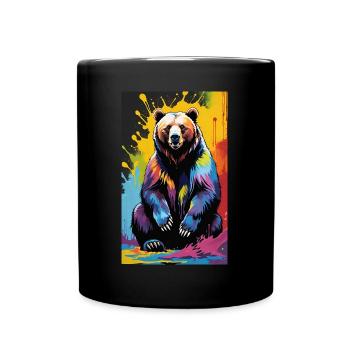 Bear | Brown Bear | Grizzly Bear | Animals - Full Colour Mug - black - Front