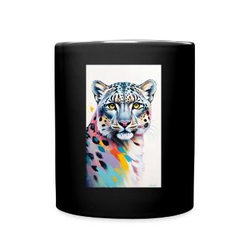 Schneeleopard | Leopard | Raubtier - Tasse einfarbig - Schwarz - Vorne