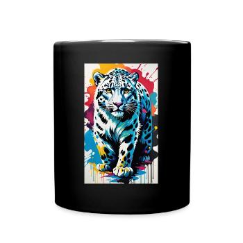 Léopard des neiges | Léopard | Prédateur - Mug uni - noir - Devant
