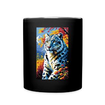 Léopard des neiges | Léopard | Prédateur - Mug uni - noir - Devant