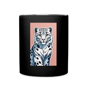 Léopard des neiges | Léopard | Prédateur - Mug uni - noir - Devant