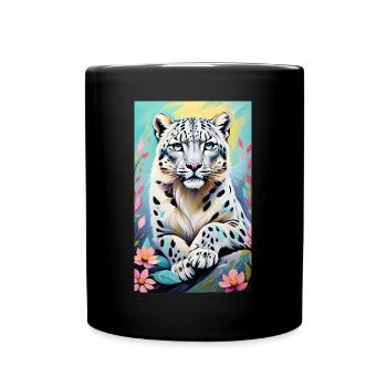Léopard des neiges | Léopard | Prédateur - Mug uni - noir - Devant
