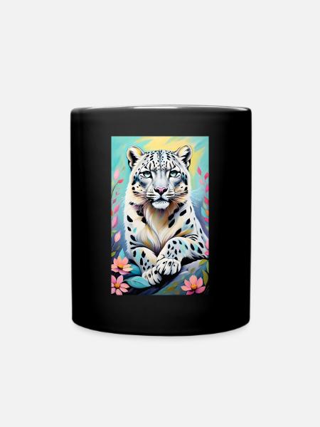 Léopard des neiges | Léopard | Prédateur - Mug uni - noir