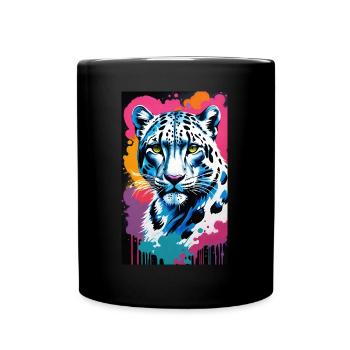 Léopard des neiges | Léopard | Prédateur - Mug uni - noir - Devant