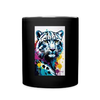 Léopard des neiges | Léopard | Prédateur - Mug uni - noir - Devant