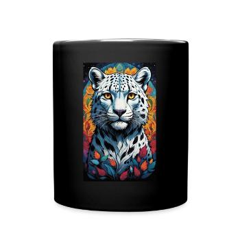 Léopard des neiges | Léopard | Prédateur - Mug uni - noir - Devant