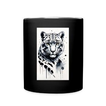 Léopard des neiges | Léopard | Prédateur - Mug uni - noir - Devant