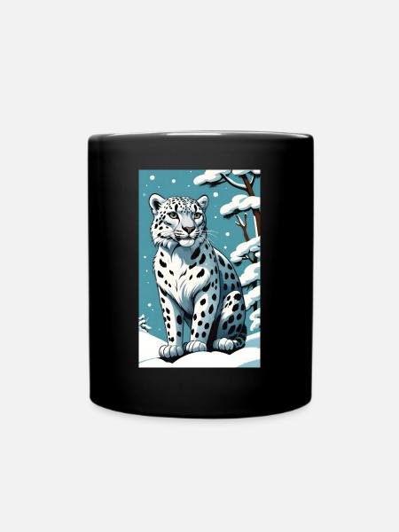 Schneeleopard | Leopard | Raubtier - Tasse einfarbig - Schwarz