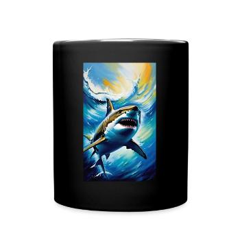Shark | Great White Shark | Sea Creature | Fish - Full Colour Mug - black - Front