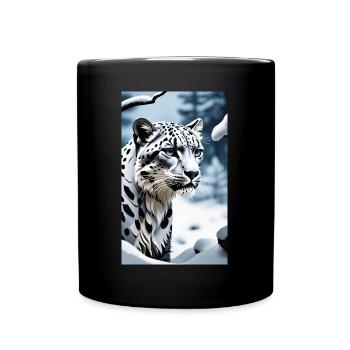Léopard des neiges | Léopard | Prédateur - Mug uni - noir - Devant
