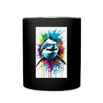 Shark | Great White Shark | Sea Creature | Fish - Full Colour Mug - black - Front