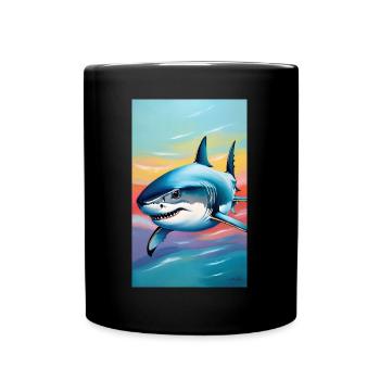 Shark | Great White Shark | Sea Creature | Fish - Full Colour Mug - black - Front