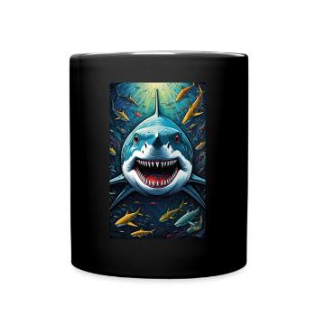 Shark | Great White Shark | Sea Creature | Fish - Full Colour Mug - black - Front