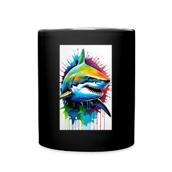 Shark | Great White Shark | Sea Creature | Fish - Full Colour Mug - black - Front
