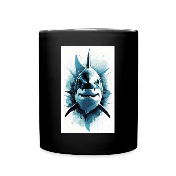 Shark | Great White Shark | Sea Creature | Fish - Full Colour Mug - black - Front