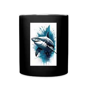 Shark | Great White Shark | Sea Creature | Fish - Full Colour Mug - black - Front