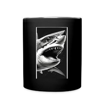 Shark | Great White Shark | Sea Creature | Fish - Full Colour Mug - black - Front