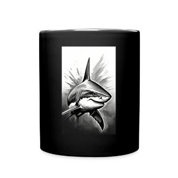 Shark | Great White Shark | Sea Creature | Fish - Full Colour Mug - black - Front