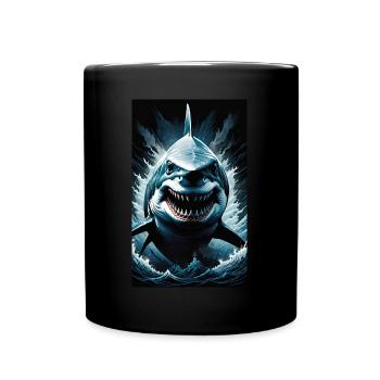 Shark | Great White Shark | Sea Creature | Fish - Full Colour Mug - black - Front